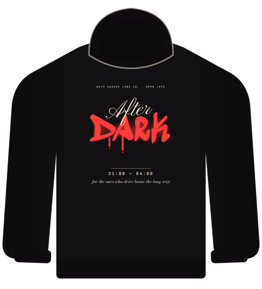 After Dark hoodie, black, graffiti DARK in red with After script