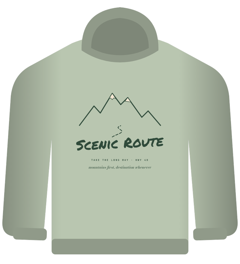 Scenic Route hoodie graphic